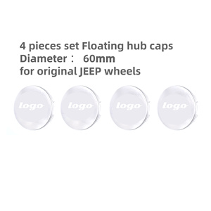 Lot <span class=keywords><strong>de</strong></span> 4 enjoliveurs <span class=keywords><strong>de</strong></span> moyeu LED flottants argentés <span class=keywords><strong>de</strong></span> 60 mm pour <span class=keywords><strong>JEEP</strong></span> Wrangler Grand Cherokee JK TJ Compass Renegade - Product Image 1