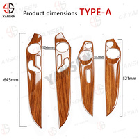 Revêtement de panneau de porte intérieur en fibre de carbone imitation bois de noyer pour Mercedes Benz Classe C GLC W205 2014-2020, accessoires de voiture de luxe