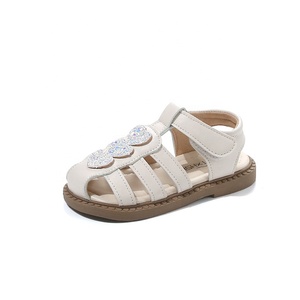 Sandali da principessa <span class=keywords><strong>con</strong></span> punta chiusa e motivo a cuore in stile coreano per ragazze, <span class=keywords><strong>scarpe</strong></span> da spiaggia traspiranti <span class=keywords><strong>con</strong></span> suola morbida per bambine, estive - Product Image 5