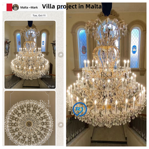 Lampadario in Ferro e Cristallo R&J per Interni, Garanzia di 4 Anni, Illuminazione a 360° per Decorazioni di Matrimoni ed Eventi - Product Image 4