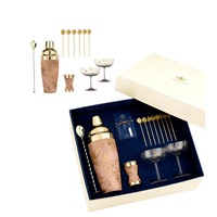 Ensemble de shaker à cocktails personnalisé, verre à cocktail, shaker à martini doré avec verres, shaker à cocktails pour bar à domicile
