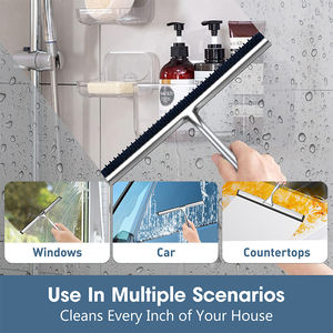 Extendable Brushing Car <strong>Glass</strong> Cleaner Window <strong>Cleaning</strong> <strong>Kit</strong> Wiper Tool Silicone Squeegee with Aluminum Handle - Product Image 5