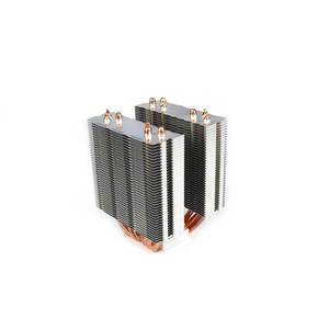 Aluminum Radiator PC CPU Cooler 2 Tower <b>Fan</b> Flat Heat With 6 Copper Pipe Cooling Accessories - Product Image 1