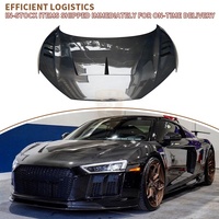 1016 pièces de couverture de capot de moteur de voiture en Fiber de carbone brillant de Style 3K pour capot de moteur de voiture Audi R8