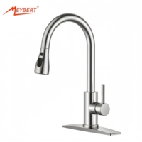 Robinet de cuisine flexible à poignée unique en acier inoxydable 304 avec douchette extractible 360° °   Robinet de cuisine à rotation libre pour usage domestique