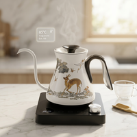 Bouilloires électriques intelligentes de 0,8 L en acier inoxydable, cafetières et théières, bouilloire électrique à col de cygne avec affichage numérique et thermos Strix
