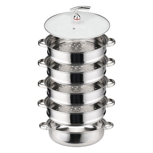 Yeni stil paslanmaz çelik buharlı tencere 5-Piece köfte deniz pirinç çorba pişirme ücretsiz nakliye için <span class=keywords><strong>Set</strong></span> - Product Image 5