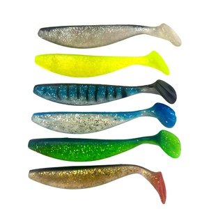 Leurre souple prêt à l'emploi de 9 cm à queue en T <span class=keywords><strong>pour</strong></span> la pêche en eau moyenne/du fond/en surface - Cible : Saumon, Poisson-chat, Perche, Brochet - Matériau PVC - 5 pièces/sac - Product Image 3