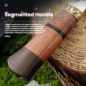 มีดตรงสำหรับใช้งานกลางแจ้ง ด้ามไม้กิ่งซ่า ใช้ในป่า มีดป้องกันตัว พกพาสะดวก มีดผลไม้ มีดทำมือ - Product Image 2