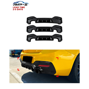 AMP-Z in fibra di carbonio nero Splitter auto diffusore lama paraurti posteriore per <span class=keywords><strong>BMW</strong></span> serie 1 F20 <span class=keywords><strong>F21</strong></span> LCI M Sport 2015-2019 accessori auto - Product Image 1