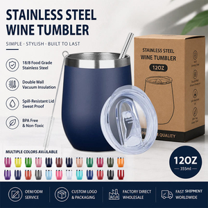 En Stock: Vaso Térmico para Vino sin Tallo de 12oz, Doble Pared, Acero Inoxidable, Forma de Huevo, con Tapa Deslizante, Ideal para Regalo Navideño - Product Image 1