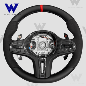 Volante in Pelle di Cervo e Fibra di Carbonio Personalizzato per <span class=keywords><strong>BMW</strong></span> Serie 3 G30 G20 <span class=keywords><strong>G31</strong></span> G38 G32 G11 G16 F10 F30 - Product Image 5