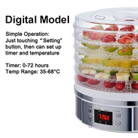 Sécheuse à légumes et fruits, déshydrateur électrique numérique domestique, machine à déshydrater, 5 couches, sécheuse alimentaire DIY avec minuterie