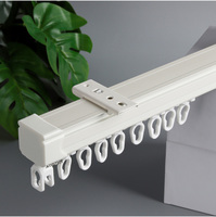 Rail de rideau carré en aluminium robuste pour rideaux standard et à plis ondulés, fixation murale ou au plafond, revêtement poudré, vente en gros
