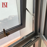 Ventanas abatibles de diseño oscilante de marca superior, Persiana de aleación de aluminio de vidrio templado moderno de rendimiento hermético para Villa de cocina