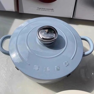 Marmite hollandaise en fonte émaillée de style vintage <span class=keywords><strong>SmeG</strong></span> 4,5 L 24 cm avec 2 poignées pour 3-5 personnes, ustensile de cuisson professionnel pour soupes - Product Image 4