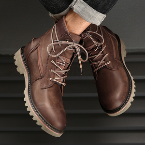 Plate-forme de travail extérieure imperméable personnalisée hiver high-tops antidérapant protection en cuir véritable randonnée <span class=keywords><strong>Martin</strong></span> hommes botte - Product Image 4