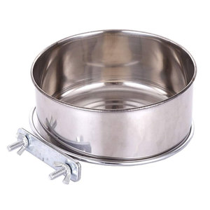 ชามแขวนสแตนเลสสำหรับสัตว์เลี้ยง ชามอาหารน้ำสำหรับนกแก้ว กระต่าย พร้อมตะขอ - Product Image 1