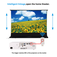 Pantalla de elevación de piso Proyección en el hogar Cine Cortina Blanca 4K HD Cortina de cine en casa para todos los proyectores 4K Electrónico 120 pulgadas