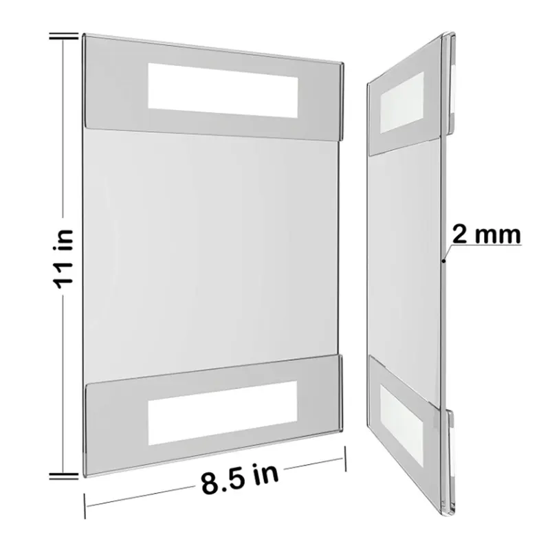 Suporte acrílico 8.5x11-suporte de parede, suporte adesivo de 3m para porta de escritório