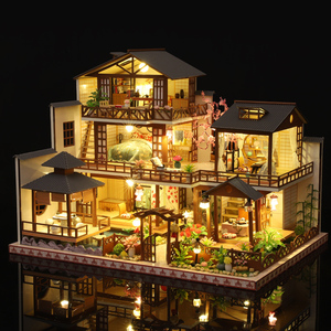 Kit de construction de nichoir à livres en bois assemblé à la main, maison de poupée miniature DIY de style japonais traditionnel, jouet éducatif à assembler - Product Image 5