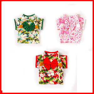 Human-Pet Integration Japanese Kimono Style Pet <b>Clothes</b> Red Crane Motifs Winter <b>For</b> Dogs And <b>Cats</b> - Product Image 5