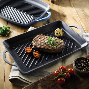 Plaque de cuisson en fonte pré-culottée antiadhésive à double poignée pour grillades en camping en plein air - Product Image 6