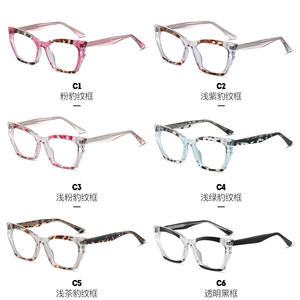 87332 Monturas de gafas cuadradas anti luz azul Tr90 con montura completa unisex con lentes de acetato para hombres y mujeres, estilo moderno - Product Image 1