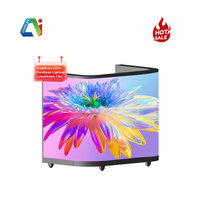 Écran LED P2 GOB couleur pour festivals de musique, bars nocturnes, intérieur, mur vidéo numérique mobile pour club, écran LED incurvé pour table de DJ