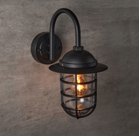 Appliques murales d'extérieur modernes Support d'abat-jour en verre à persiennes en aluminium étanche Forme de cylindre de lanterne électrique E27 pour une utilisation en intérieur