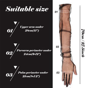 <span class=keywords><strong>Gants</strong></span> de mariage pour femmes en maille de mariée en tulle longs <span class=keywords><strong>gants</strong></span> de fête de costume d'opéra 27 "longueur de coude <span class=keywords><strong>gants</strong></span> transparents - Product Image 2