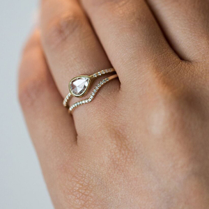 Anillo de Plata de Ley 925 con Forma de Lágrima y Circonita Blanca, Anillo de Diamante Moissanita, Anillos Más Vendidos - Product Image 6