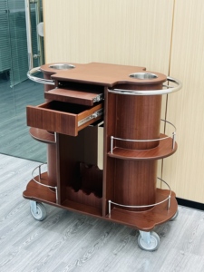Carrito <span class=keywords><strong>de</strong></span> Bar <span class=keywords><strong>de</strong></span> Acero Inoxidable 304 <span class=keywords><strong>de</strong></span> Lujo Personalizable con Dos Niveles para Vino, Licores, <span class=keywords><strong>Servicio</strong></span> <span class=keywords><strong>de</strong></span> <span class=keywords><strong>Banquetes</strong></span> en Hoteles y Restaurantes - Product Image 6