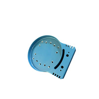 Base de réglage en aluminium anodisé bleu haute précision, composant de positionnement rotatif usiné CNC sur mesure