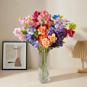 Bouquet artificiel d'anémones 3D, 5 têtes, en plastique et tissu, décorations de mariage, décoration intérieure - Product Image 1