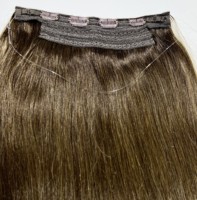 Extensions de cheveux Halo faciles à installer, lisses et ondulées, avec fil invisible réglable, clips de sécurité, construction sans couture