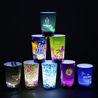 Gobelet en verre LED activé par liquide 12oz/14oz/16oz, logo personnalisé, étanche, style ROMANCE pour les fêtes, les événements sportifs et les clubs