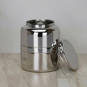 Stainless Steel Food <b>Container</b> Round Airtight Polished Minimalist Design - Product Image 4