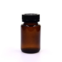 Vente en gros de bocal en verre ambré pour capsules de 100ml bocaux de médicaments flacons de pilules contenant des vitamines complément alimentaire médicament avec couvercle à l'épreuve des enfants