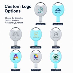 Portacredenciales Retráctil con Borde Metálico Cromado, Impresión de Logotipo a Doble Cara, Cable Retráctil de 33 cm, Clip Resistente, Multicolor, Venta al Por Mayor - Product Image 2
