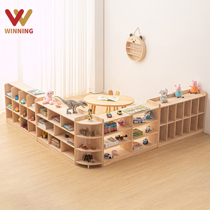モンテッソーリ木製幼児用収納キャビネット、テーブルと椅子のセット、保育園、幼稚園、保育教室の家具 - Product Image 1