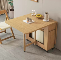 Table à manger pliante en bois massif Idao, design de la dynastie Song, rectangulaire, pour petits appartements