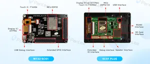 Atualização WT32-SC01 PLUS 16MB 3.5 polegadas ESP32S3 IPS HMI Display Screen Monitors 320*480 para cozinha controle painel de controle inteligente