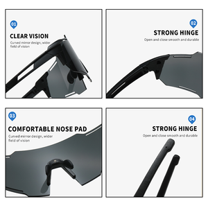 Gafas de Ciclismo para PC con Clip Nasal Ajustable, Protección UV400, Gafas Deportivas Resistentes al Viento, Accesorio para Gafas - Product Image 3