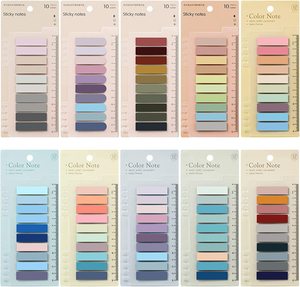 Morandi màu lưu ý vật nuôi xoắn ốc dính ghi chú với các tab chỉ số tự dính - Product Image 1