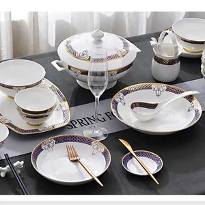 价格便宜工厂供应骨瓷晚餐套装精美瓷制晚餐套装餐盘碗盘碗餐桌套装巴基斯坦