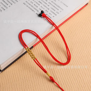 Vàng Bạc Tay Dệt Tre Chuỗi Có Thể Điều Chỉnh Độ Dày Thể Thao Unisex Mặt Dây Chuyền Vòng Cổ Với Vàng Ngọc Hổ Phách Treo Dây Thừng - Product Image 4