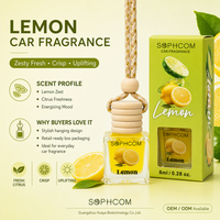 Diffuseur de parfum pour voiture 8ml, flacon suspendu en verre avec bouchon en bois, quatre couleurs, huile essentielle liquide, désodorisant pour rétroviseur