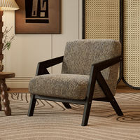 Fauteuil en bois massif, style moderne, de haute qualité, pour salon, chambre ou hôtel