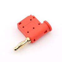 Prise banane femelle sans soudure plaquée or, rouge, pas de 4 mm, boîtier en nylon ignifuge, prise droite type lanterne à pression